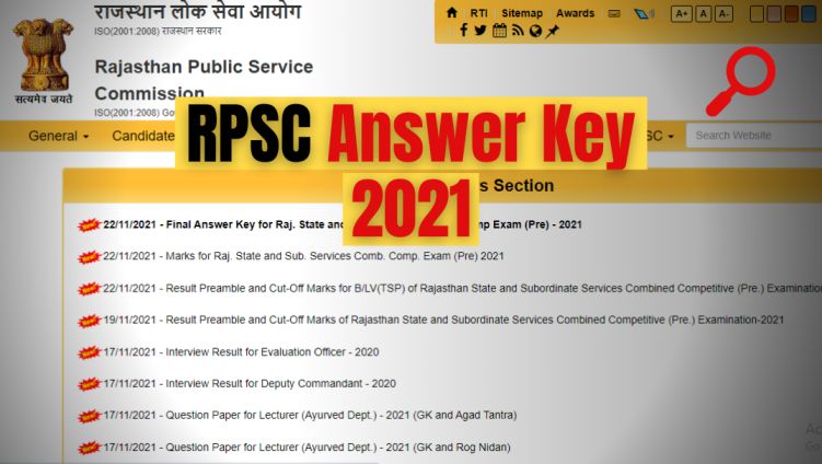 RPSC Answer Key 2021