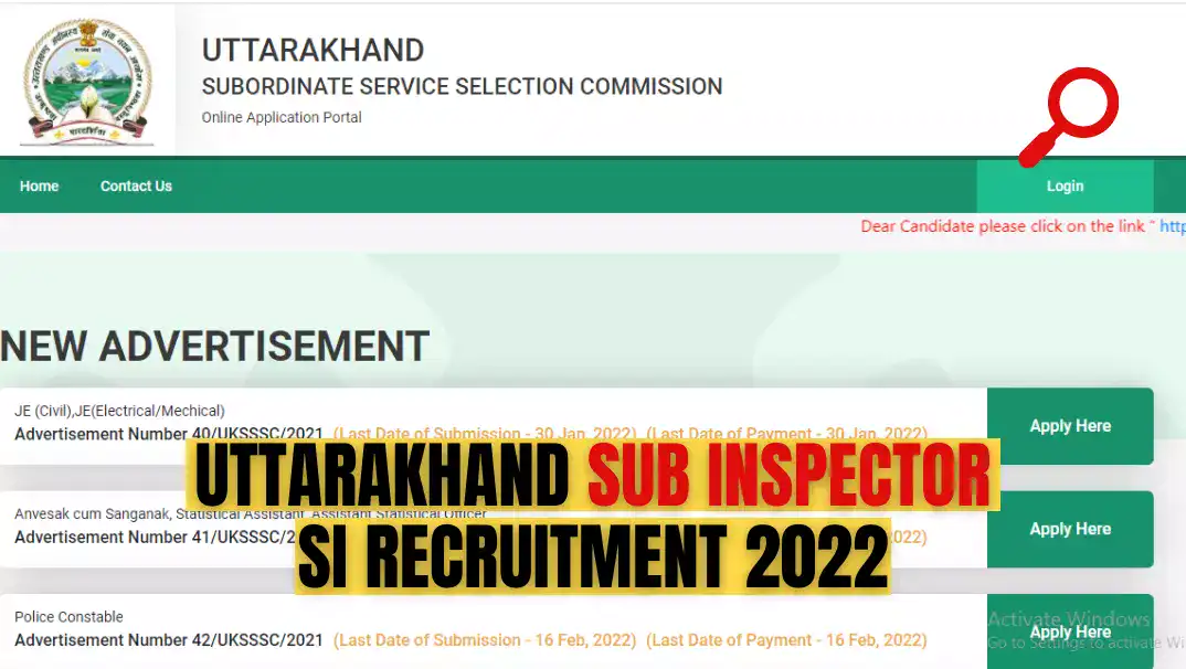UKSSSC has released the notification for the post of Sub Inspector Uttarakhand Police Department. All the eligible candidates can apply online from 08 Jan to 21 Feb 2022.