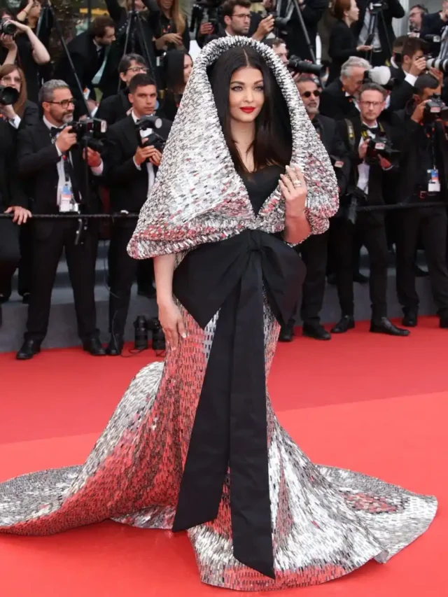 Aishwarya Rai Bachchan shines at Cannes 2023 with her glamorous appearance.